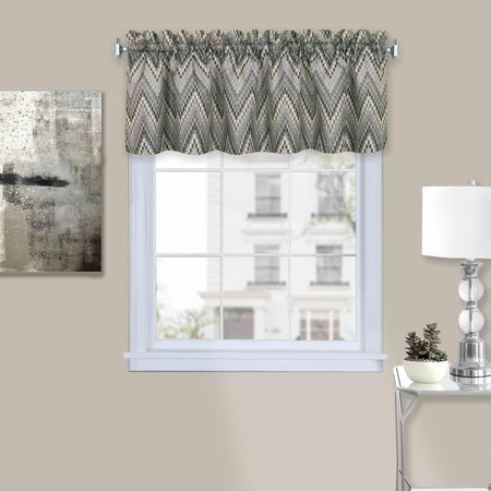 EYECATCHER 58 x 14 in. Avery Window Curtain Valance, Charcoal EY2511875